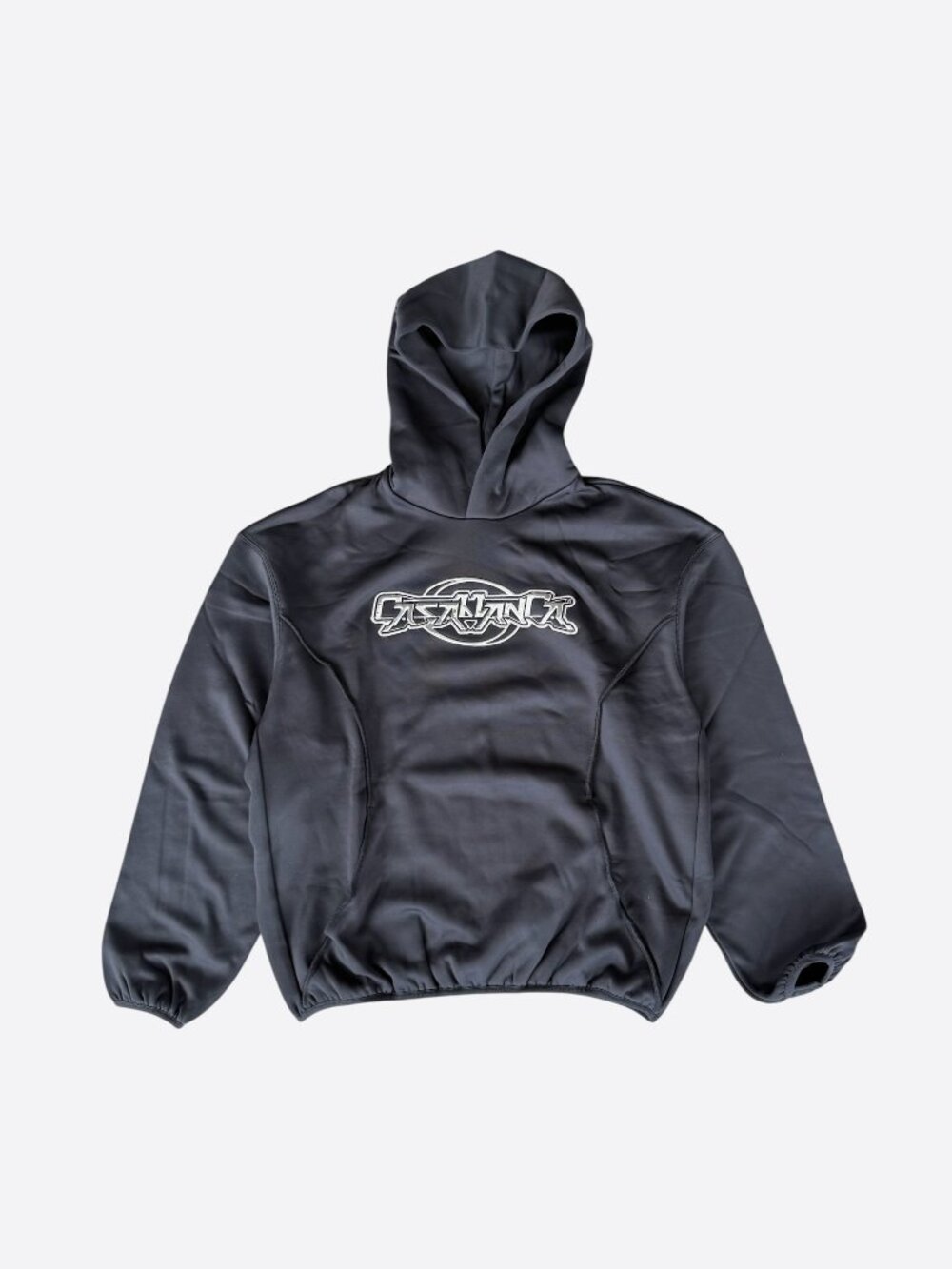 Casablanca Black & Silver Logo Panelled Hoodie